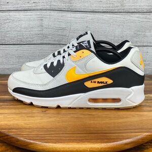 Nike Air Max 90 White Black Laser Orange Yellow Shoe FB9658-101 Men’s Size 11